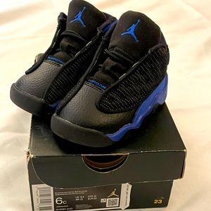 Jordan Size 6 Toddlers Black and Blue
